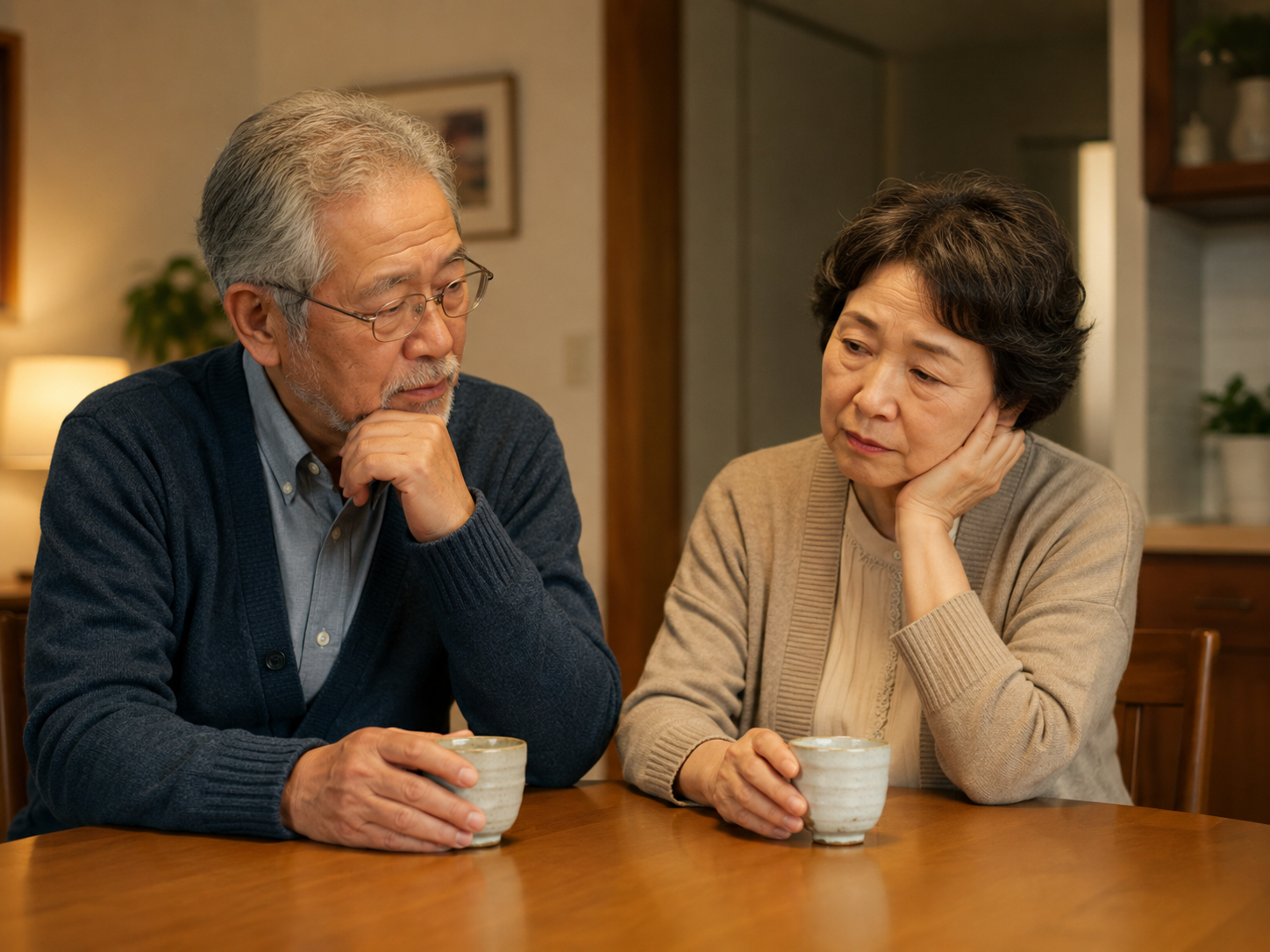 お墓の将来について悩む高齢のご夫婦