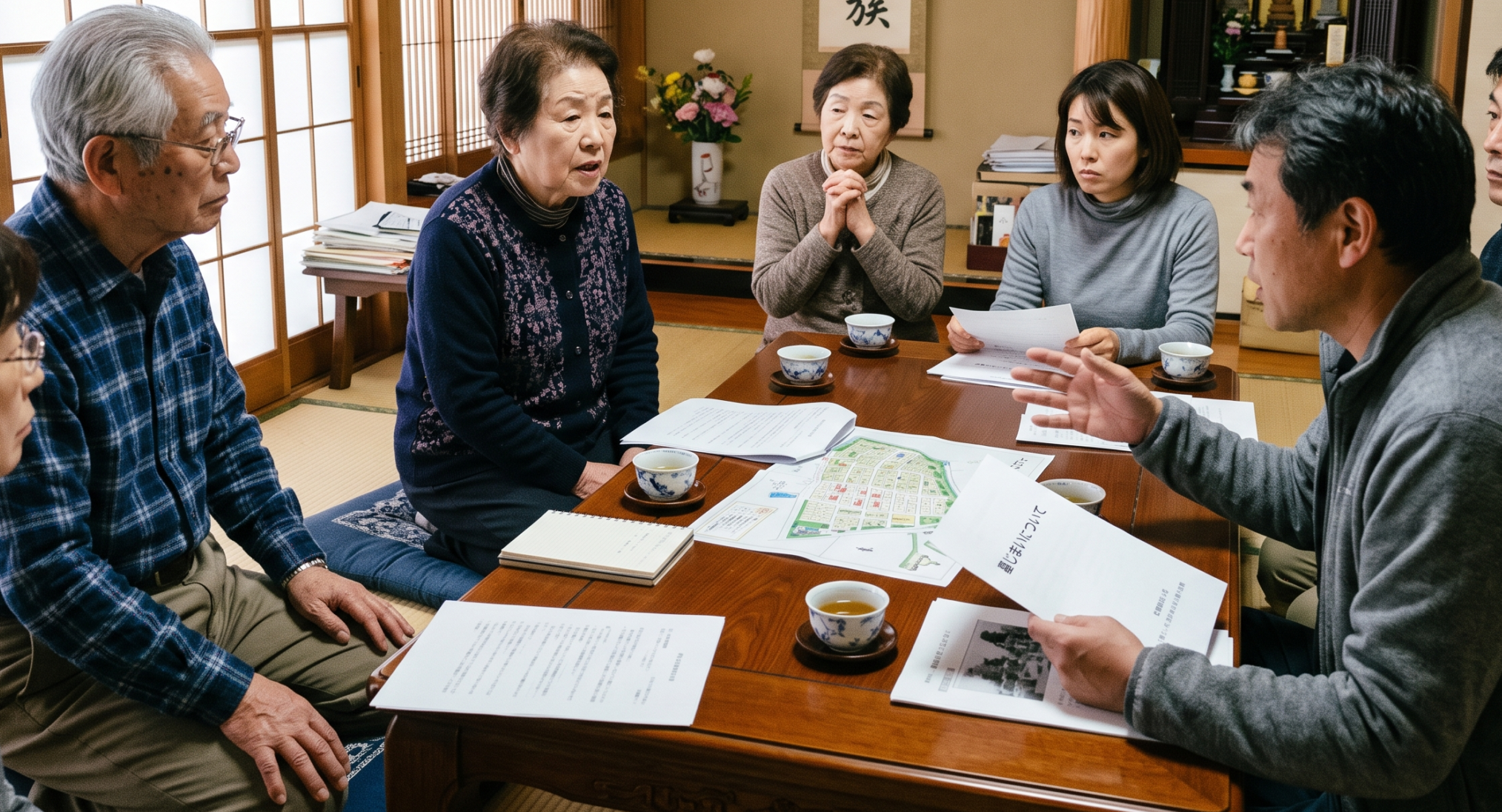 相続人・親族が多い場合の墓じまいの進め方を示すイメージ