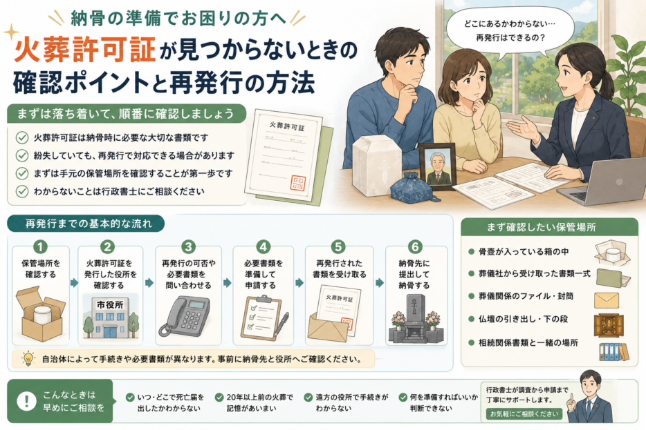 火葬許可証が見つからないときの確認ポイントと再発行の流れ